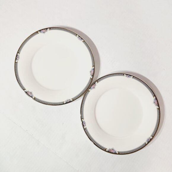 Noritake Salad Plates 8 1/4in Halifax Fine China Floral Lot of 2 Vtg 7729 Rose - Picture 1 of 8